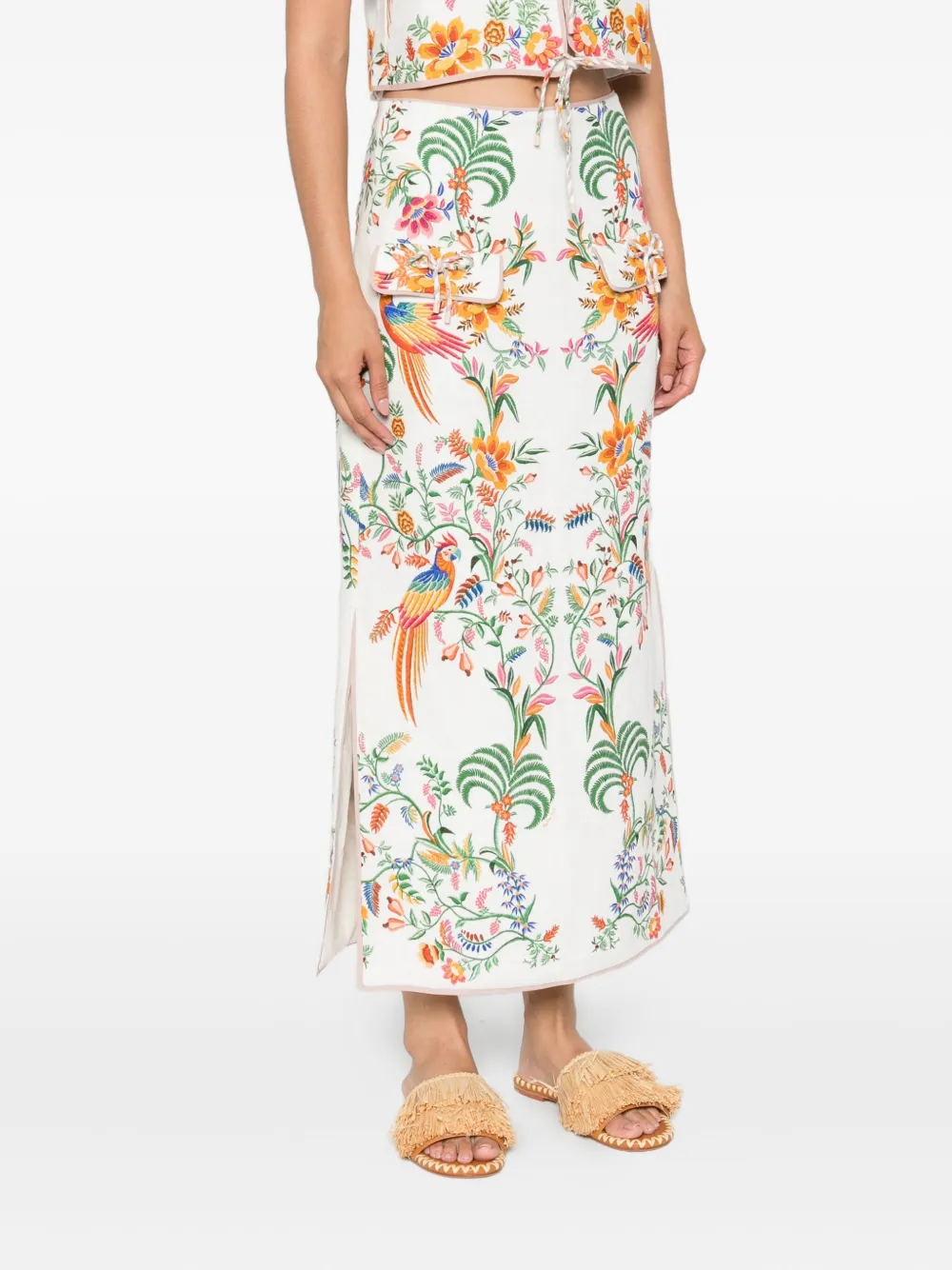 FARM Rio Delicate Forest maxi-rok Wit