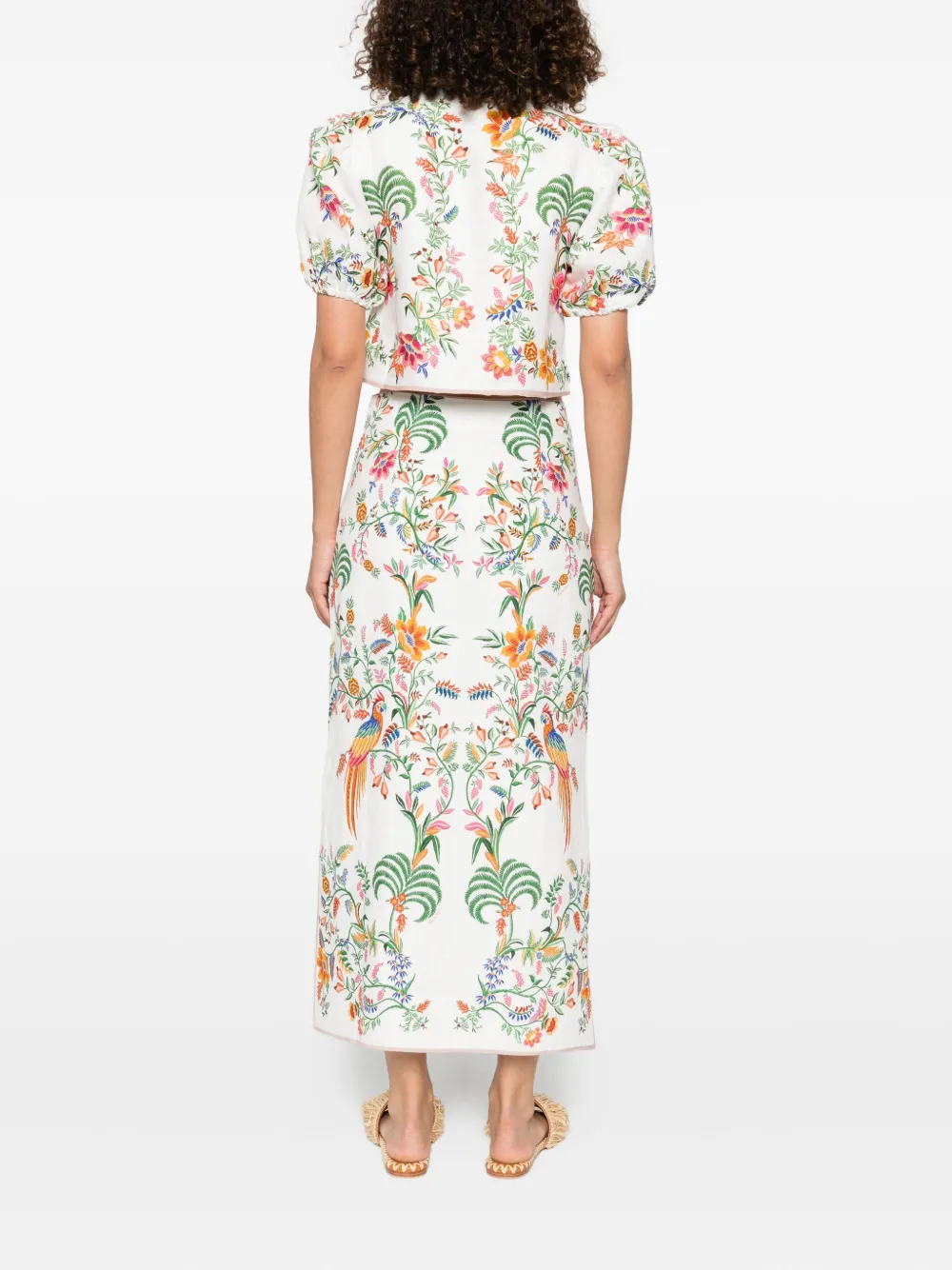 FARM Rio Delicate Forest maxi-rok Wit
