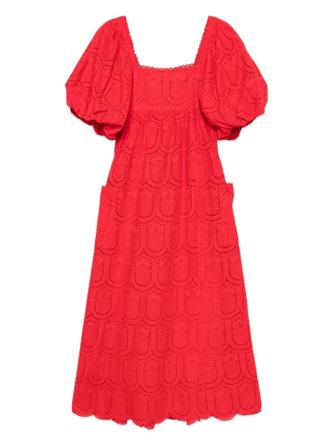 FARM Rio Pineapple eyelet-detail dress