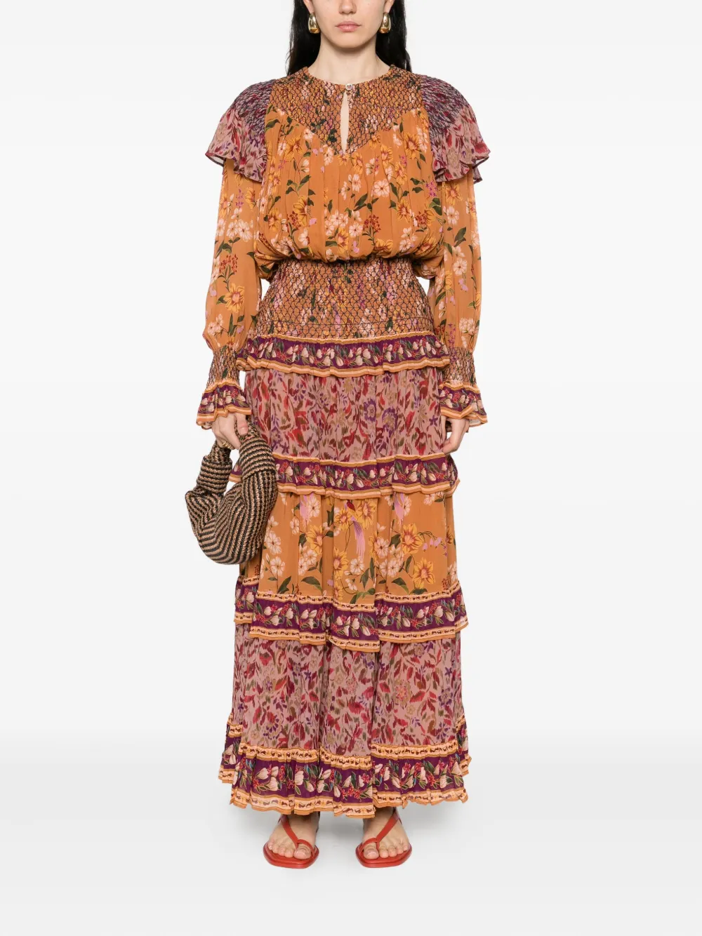 FARM Rio floral-print dress Bruin
