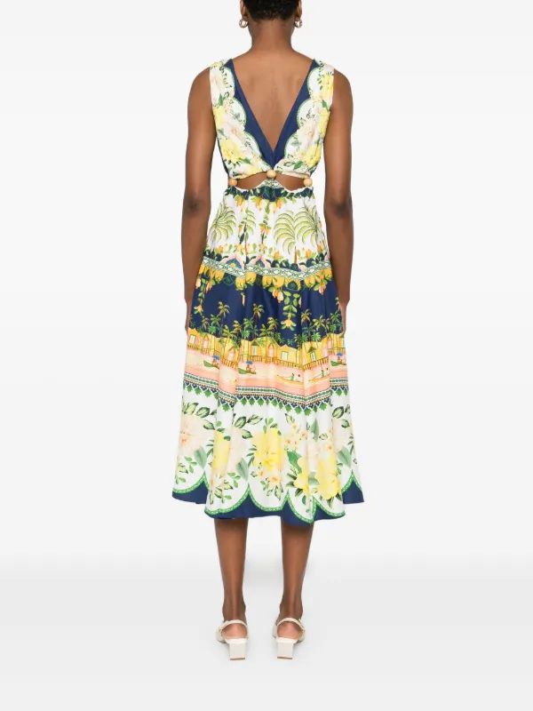 white christmas dresses Red Cut Out Strapless Midi Dress – FARM Rio main image 0