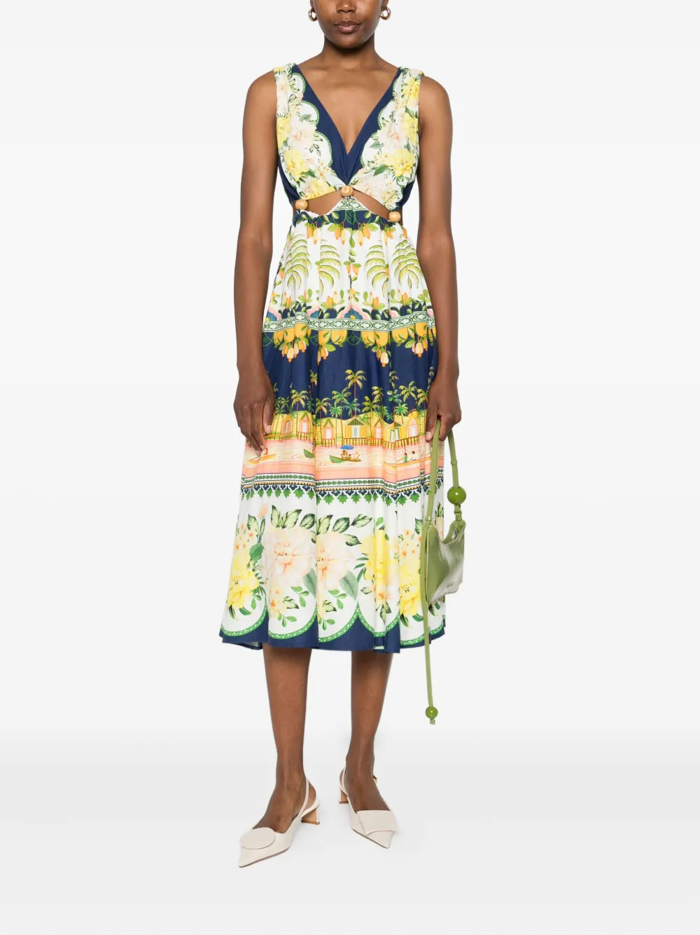 FARM Rio midi floral cut-out dress | Day Dresses | Image 2