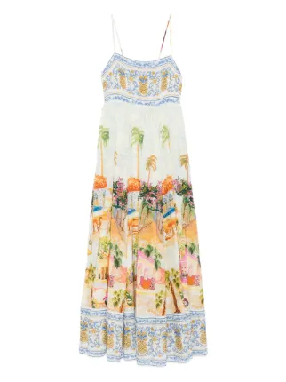 farm rio aracati printed maxi dress FARM Rio Aracati Maxi Dress | Blue