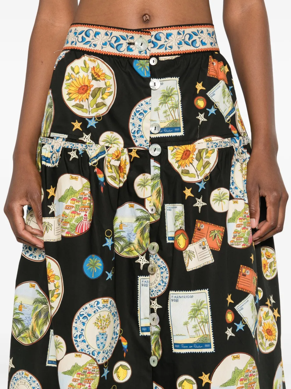 FARM Rio Trip Souvenir rok Zwart