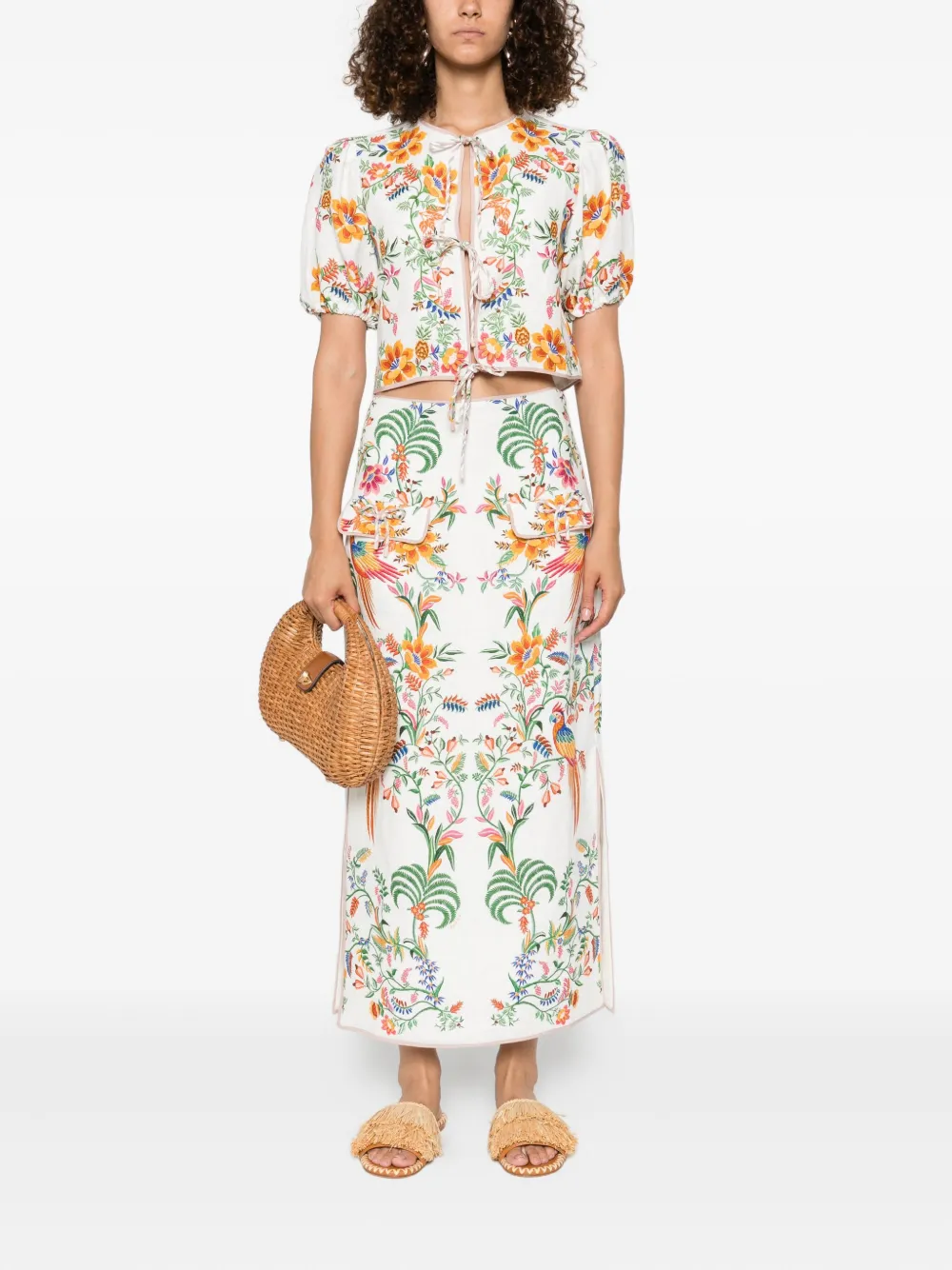 FARM Rio Delicate Forest Scarves blouse - Wit