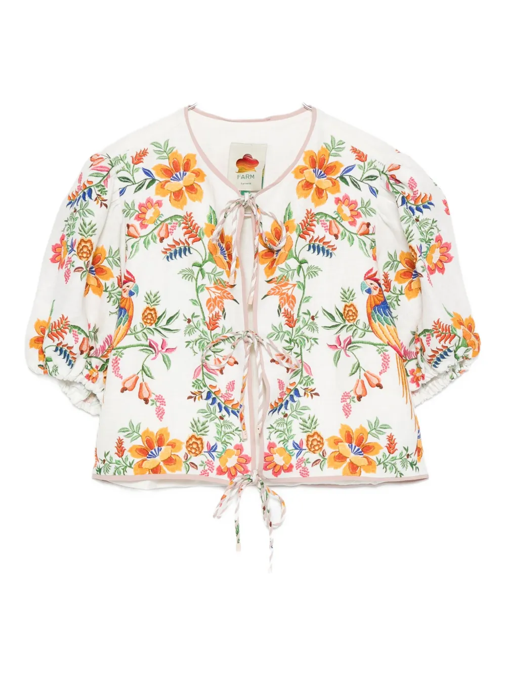 Farm Rio Delicate Forest Scarves Blouse