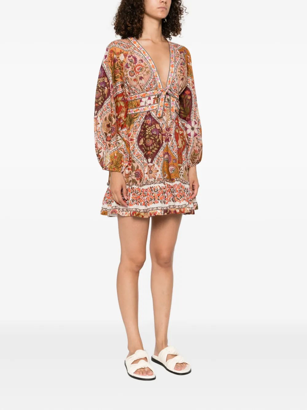 FARM Rio Romantic Nature mini-jurk Oranje