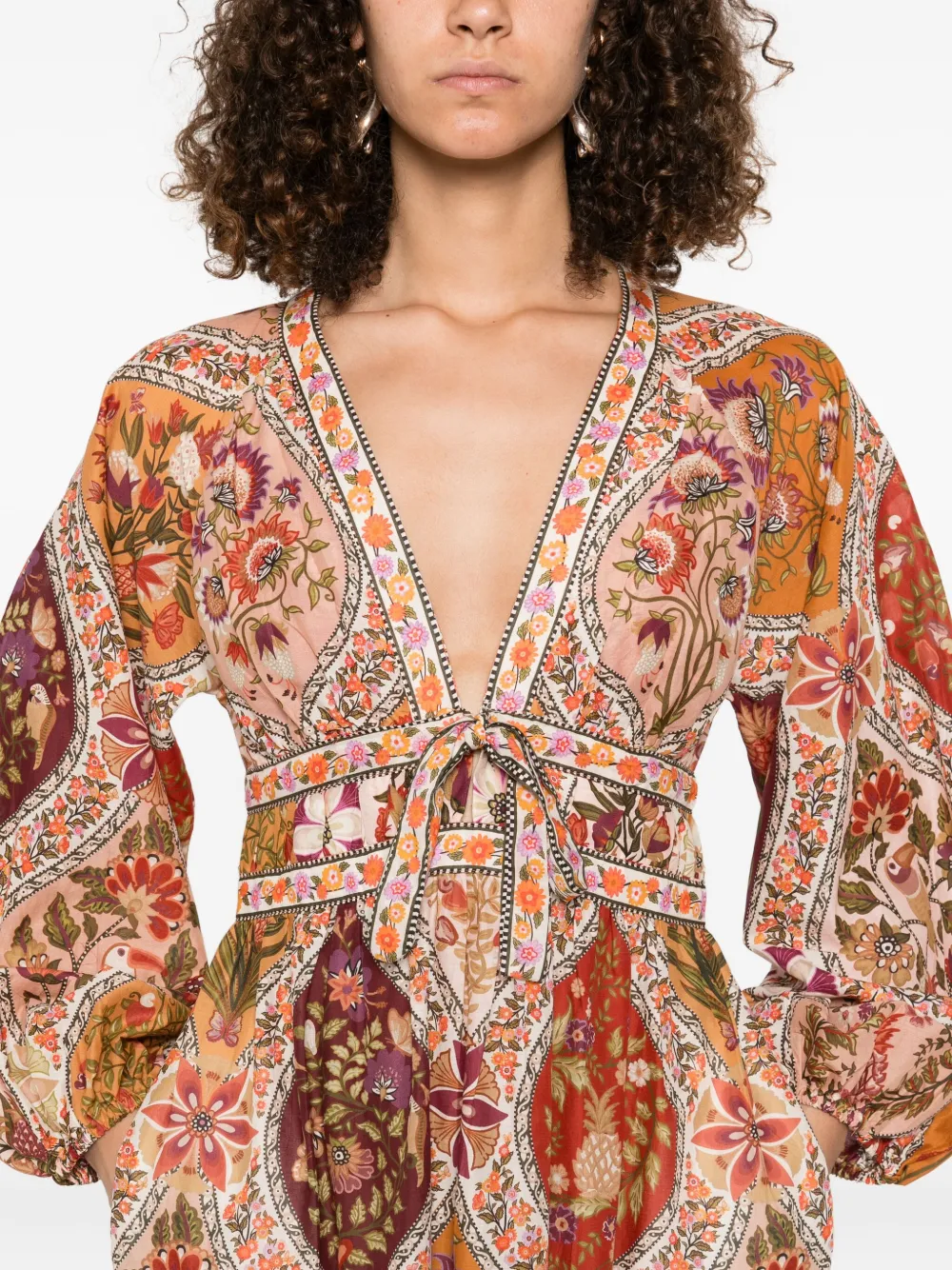 FARM Rio Romantic Nature mini-jurk Oranje