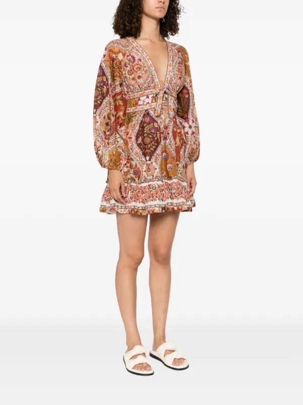 FARM Rio Romantic Nature Mini Dress | Orange | FARFETCH