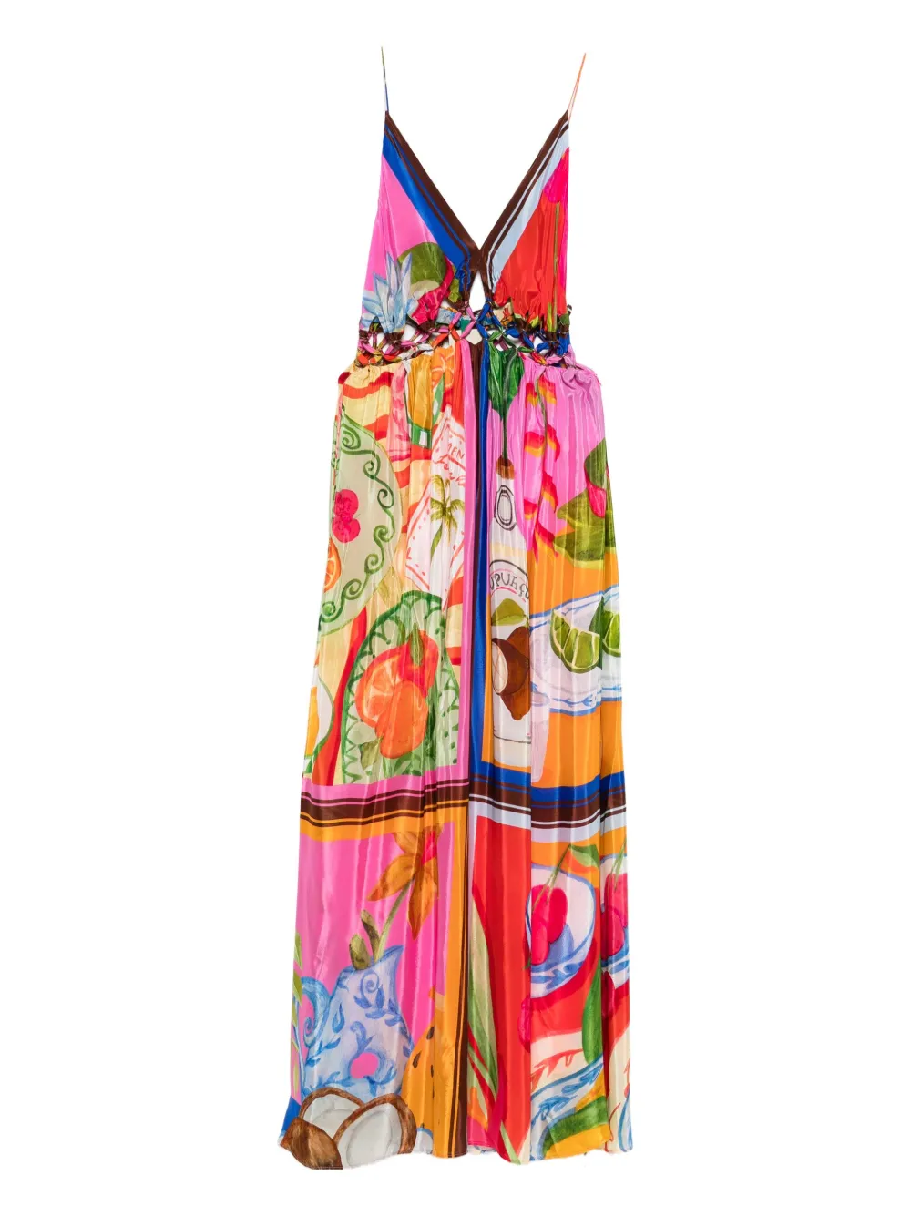 FARM Rio macrame-yoke maxi dress - ピンク FARM Rio macrame-yoke maxi dress - ピンク