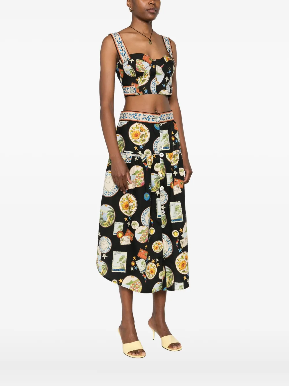 FARM Rio Top met print Zwart