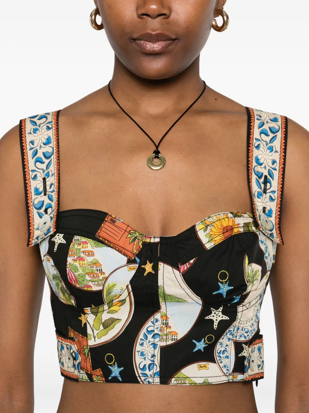 FARM Rio Top met print Zwart