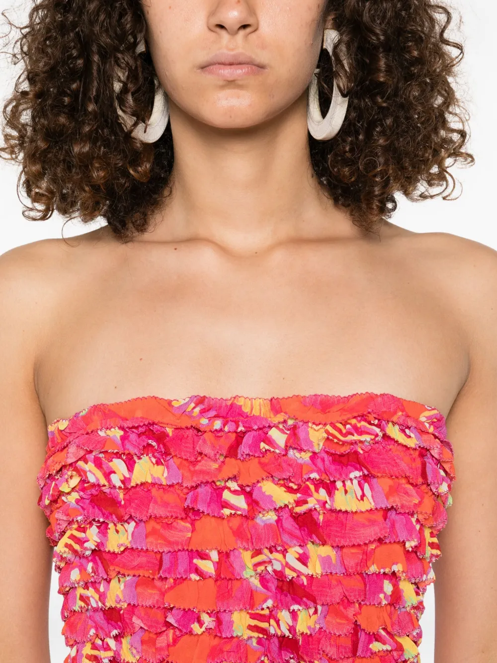 FARM Rio Flying Birds midi-jurk Roze