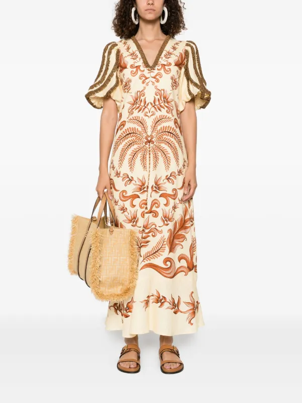 FARM Rio Milani Maxi Dress | Brown | FARFETCH