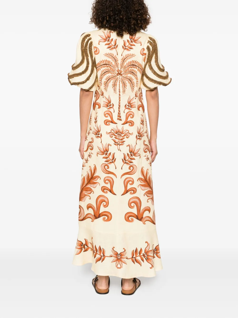 FARM Rio Milani maxi-jurk Bruin