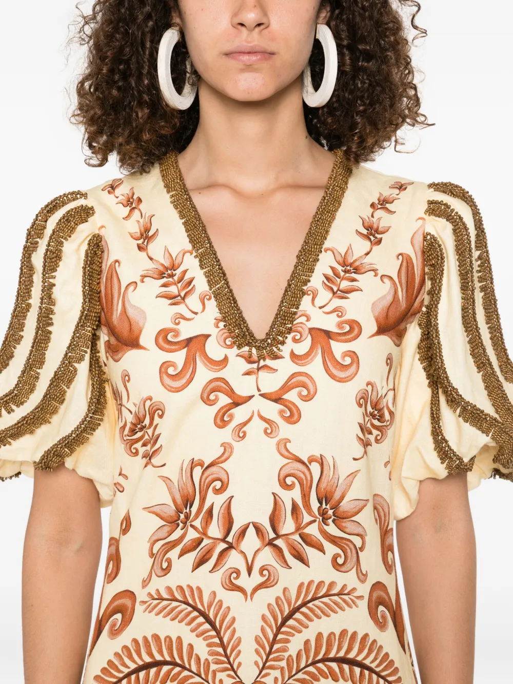 FARM Rio Milani maxi-jurk Bruin