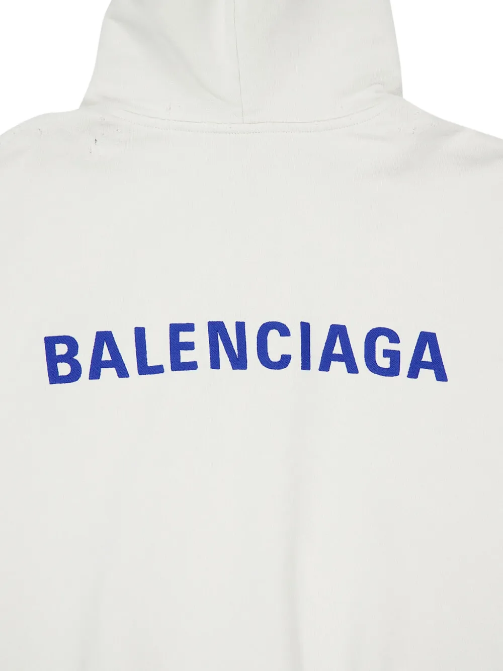 Balenciaga logo-embroidered zip-up Hoodie | White | FARFETCH