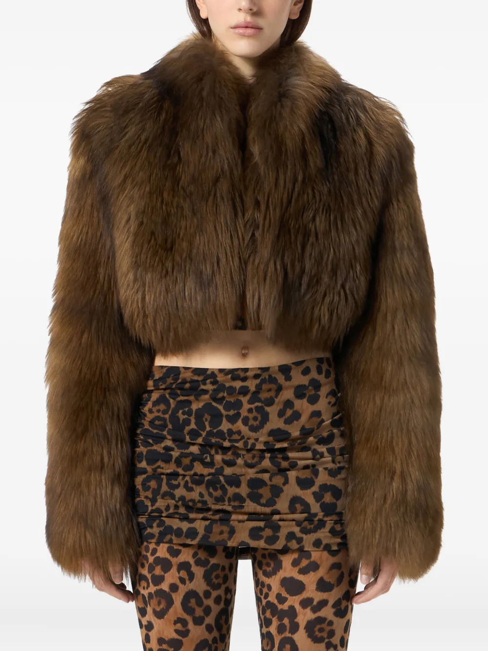 Blumarine Cropped bontjas Bruin
