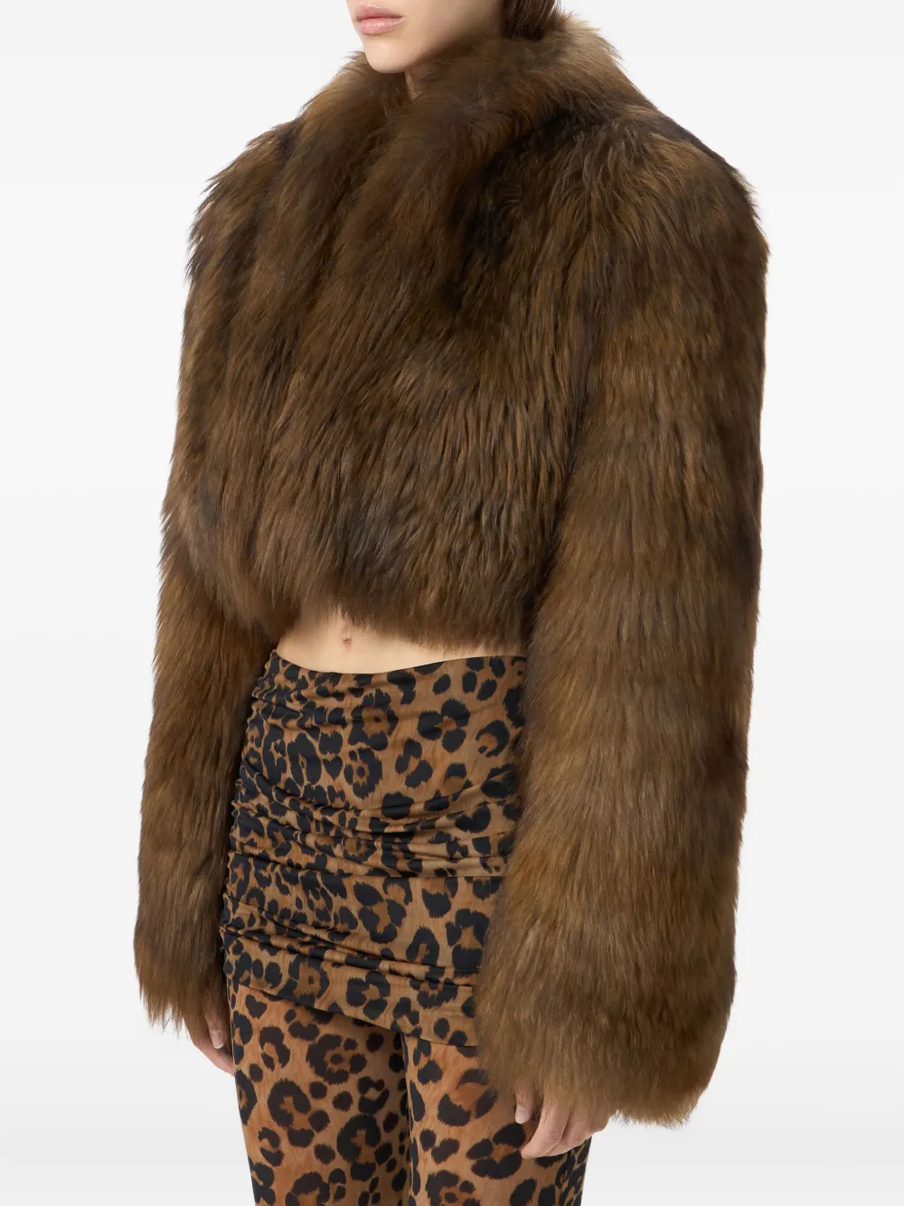 Blumarine Cropped bontjas Bruin
