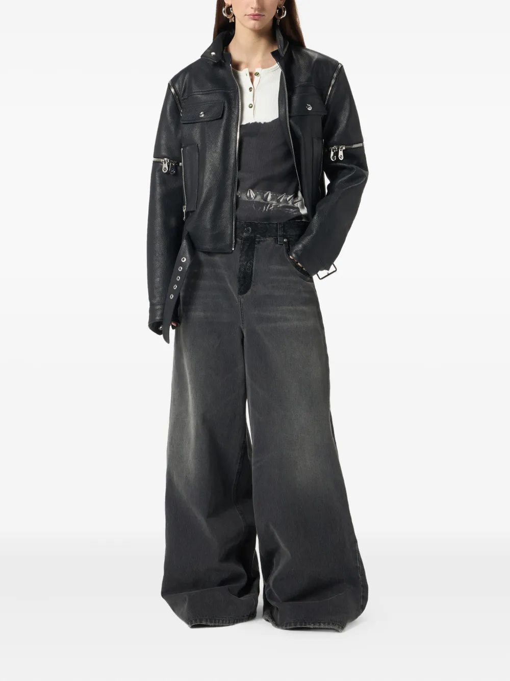 Blumarine Jeans met wijde pijpen Grijs