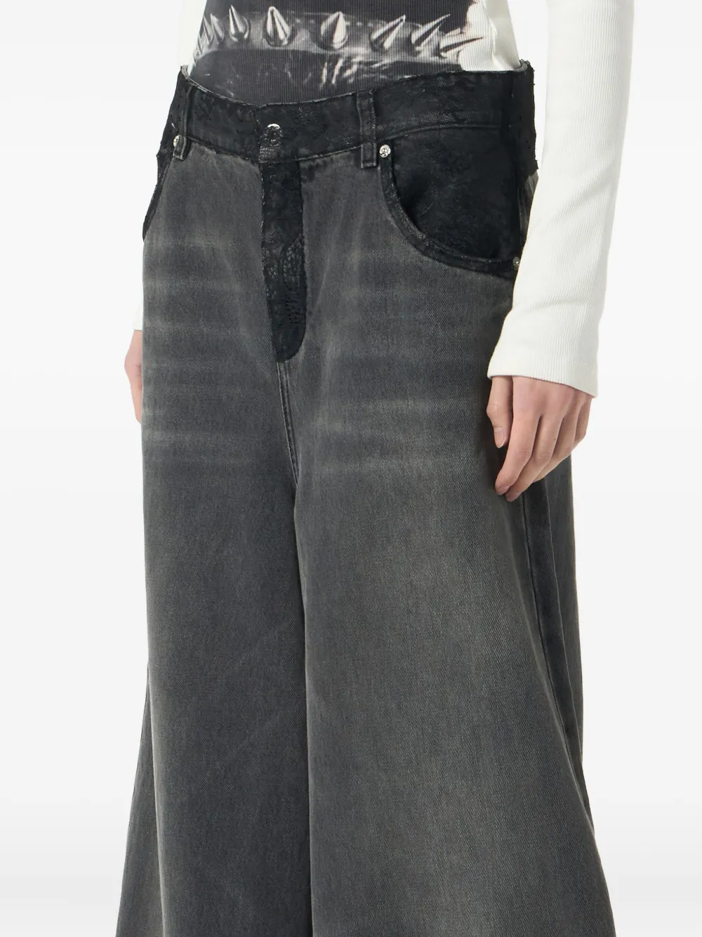 Blumarine Jeans met wijde pijpen Grijs