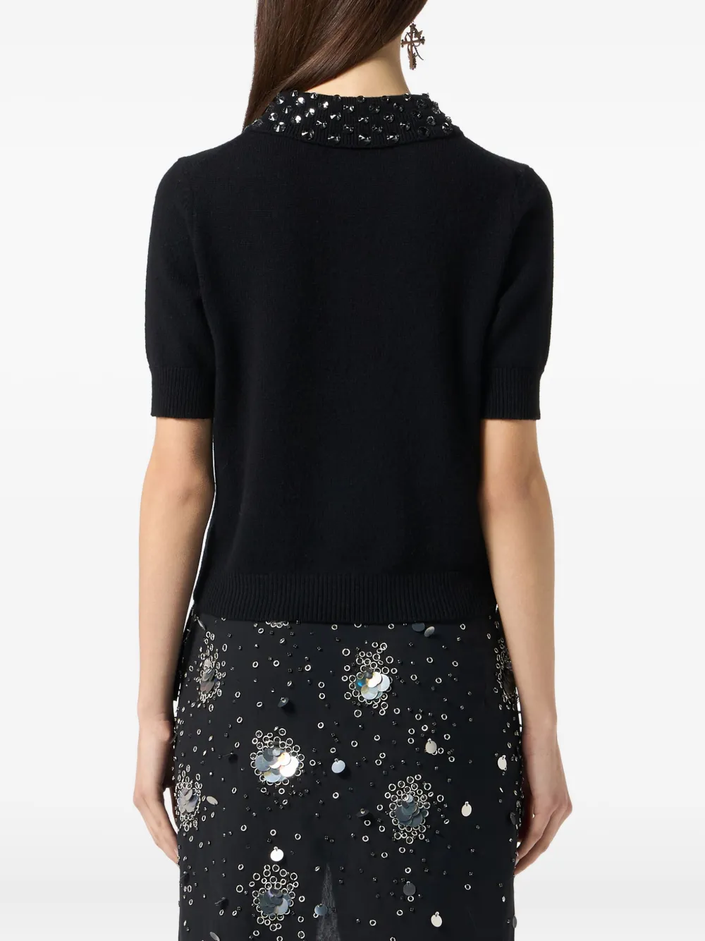 Blumarine Poloshirt met borduurwerk Zwart