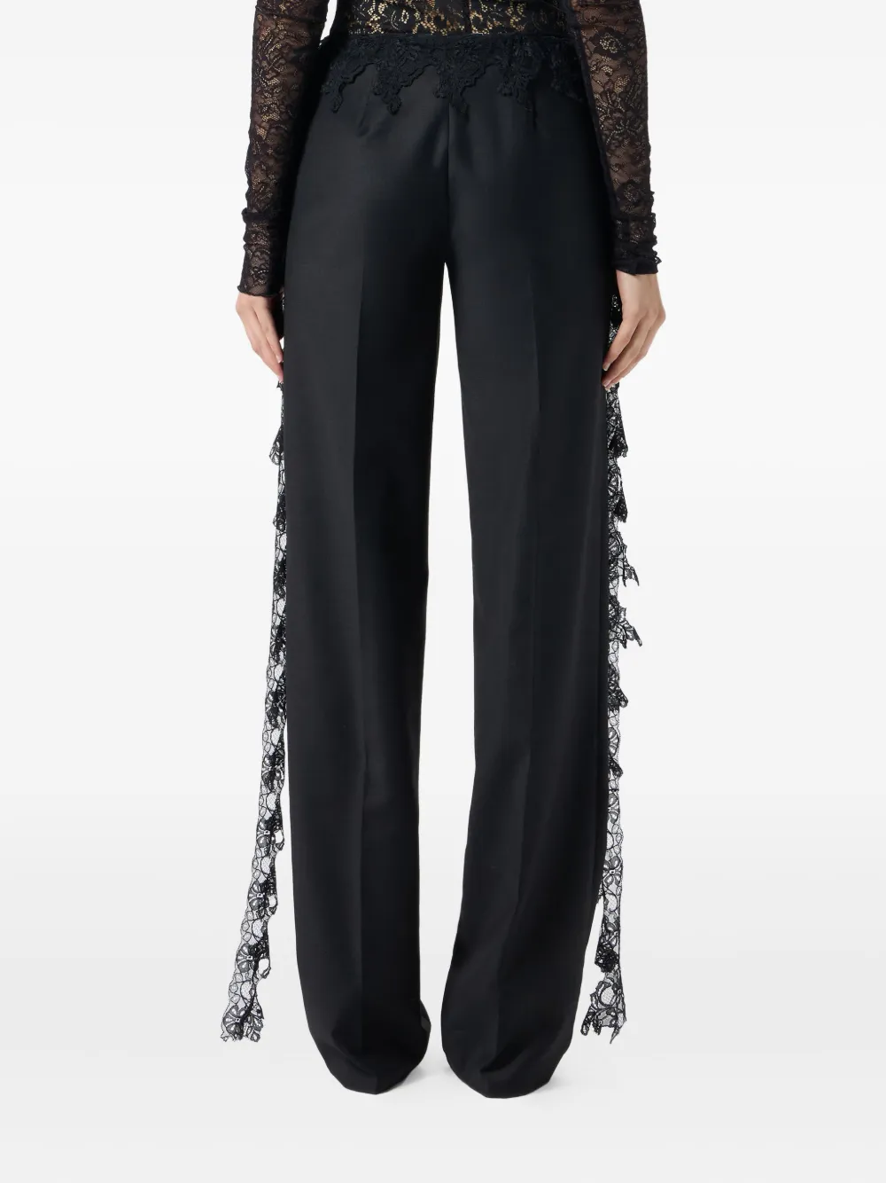 Blumarine Broek met kanten detail Zwart