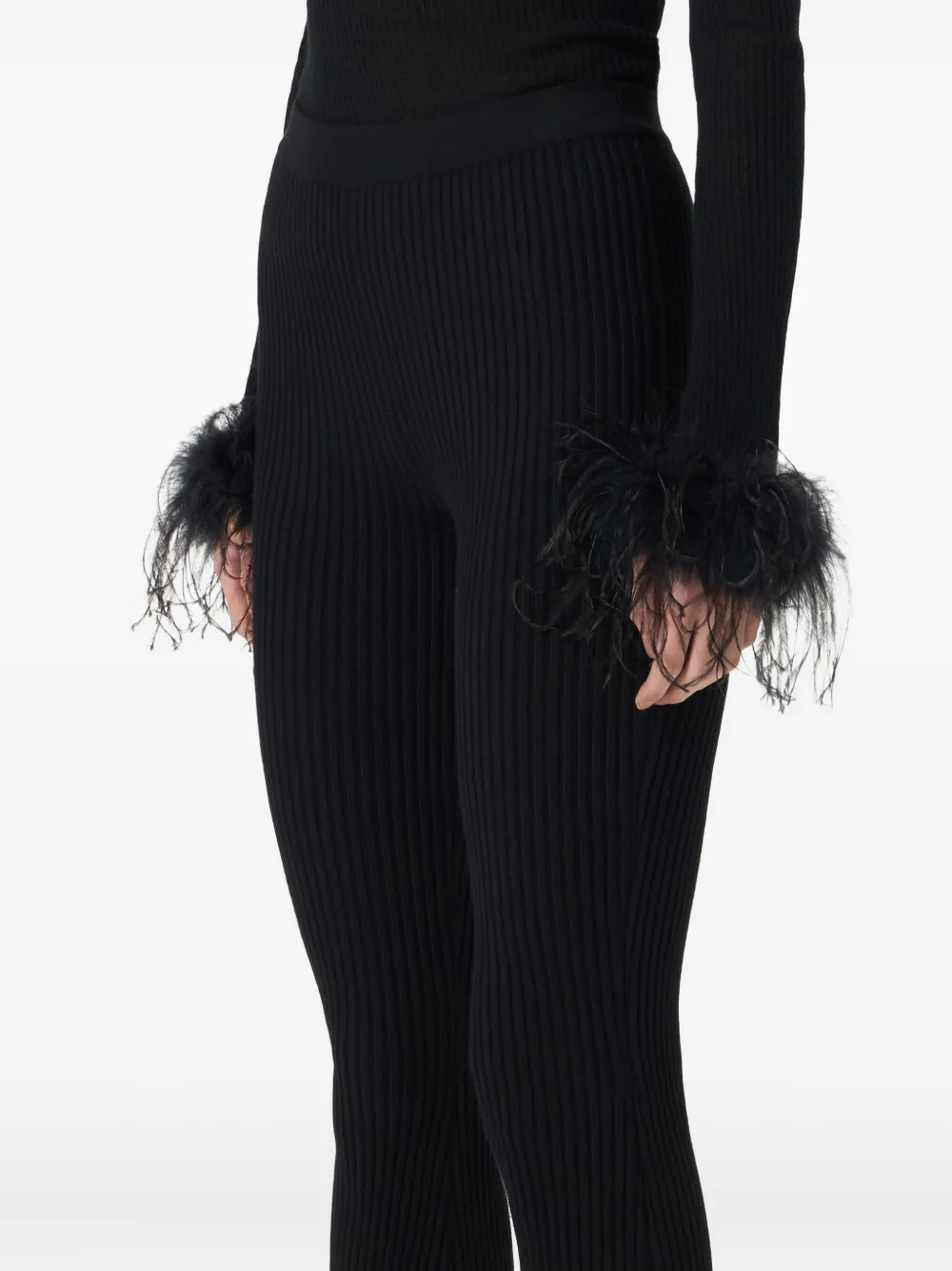 Blumarine Broek met kanten detail Zwart
