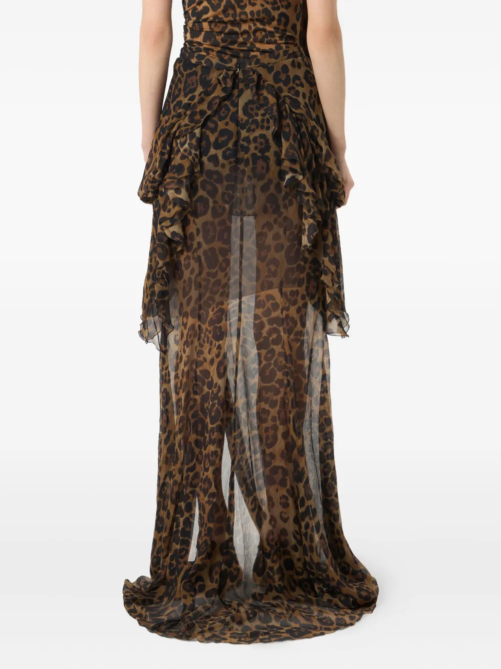Blumarine Rok met ruches en print Bruin