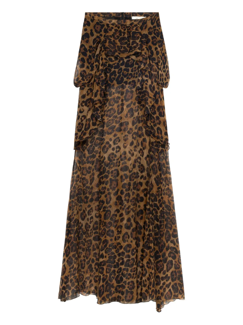 Blumarine printed ruffled-detail skirt | Brown | Image 1