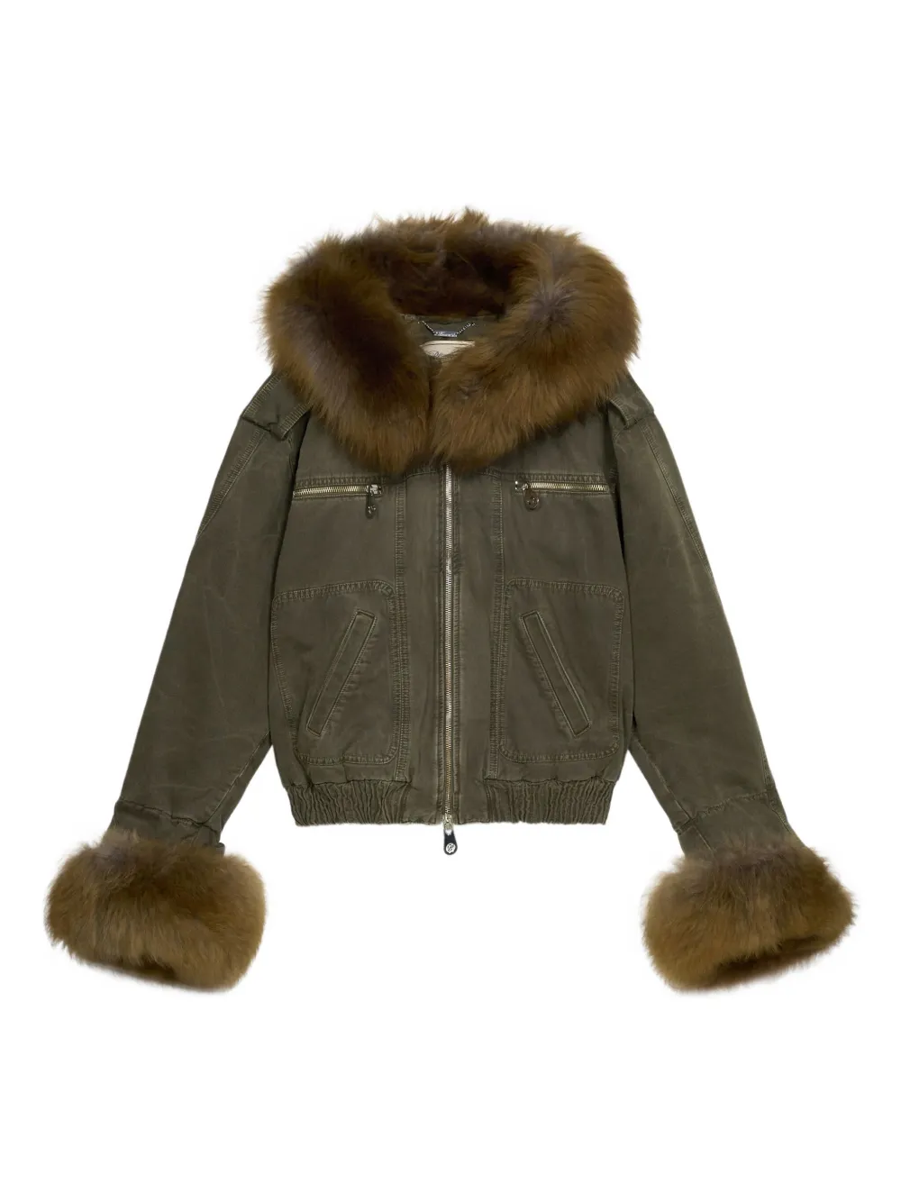 Blumarine Bomberjack met bontzoom Groen