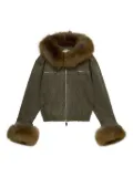 Blumarine fur-trimmed bomber jacket - Green