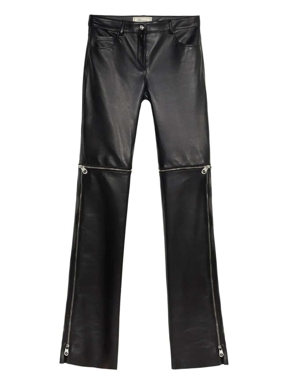 Blumarine leather zip-detail trousers | Black | Image 1