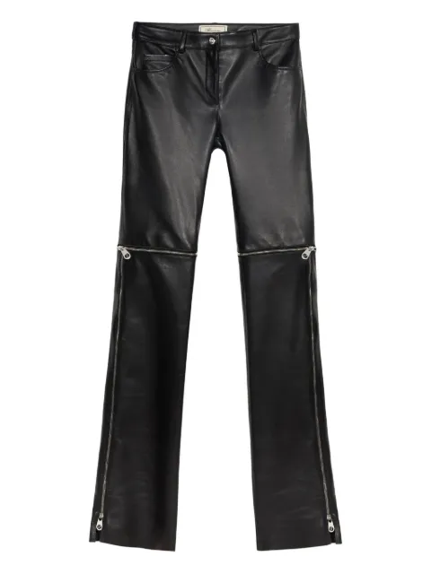 Blumarine leather zip-detail trousers