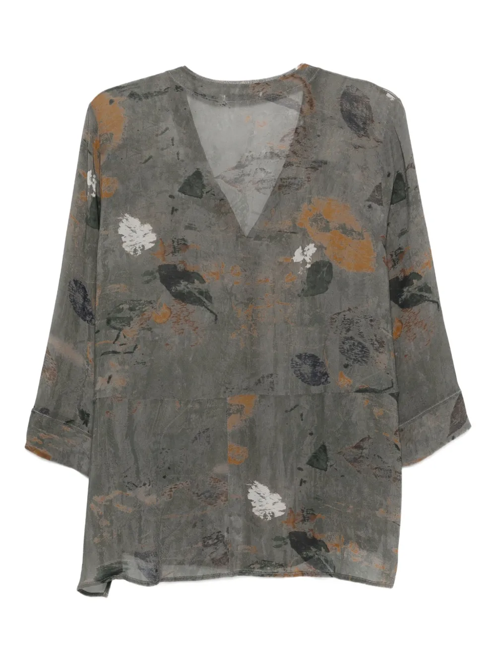 Transit Blouse met bloemenprint en knopen Grijs