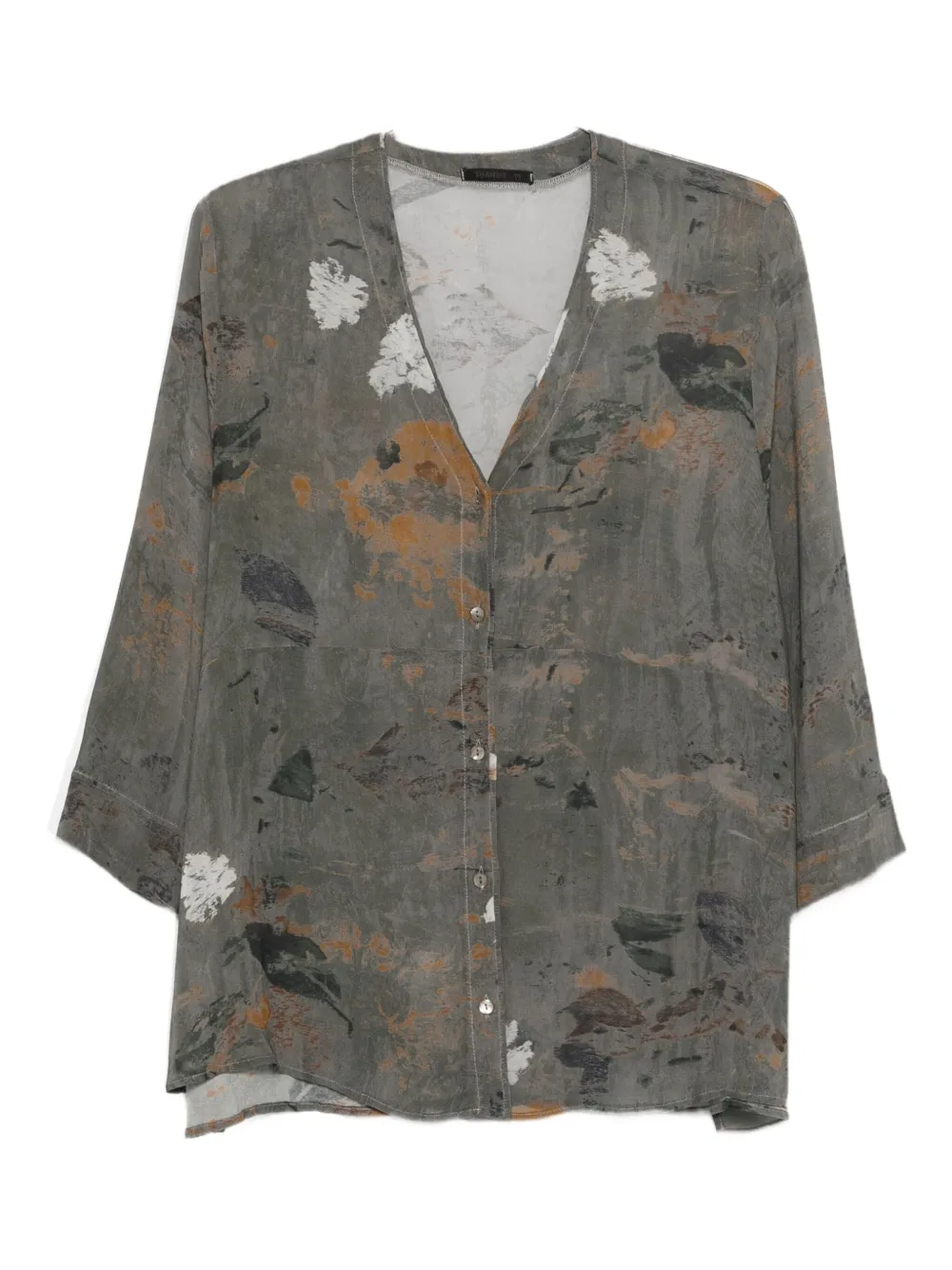 Transit Blouse met bloemenprint en knopen Grijs