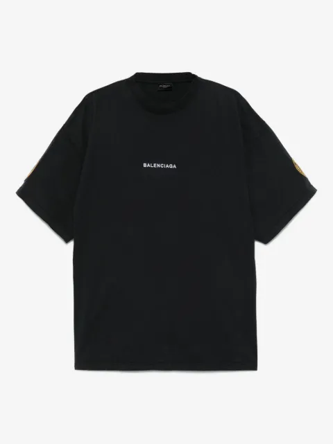 Balenciaga футболка с нашивкой и вышитым логотипом