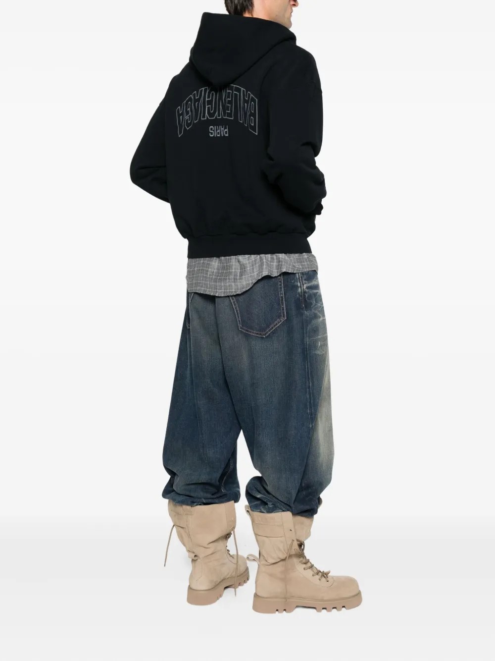 Balenciaga hoodie met rits Blauw