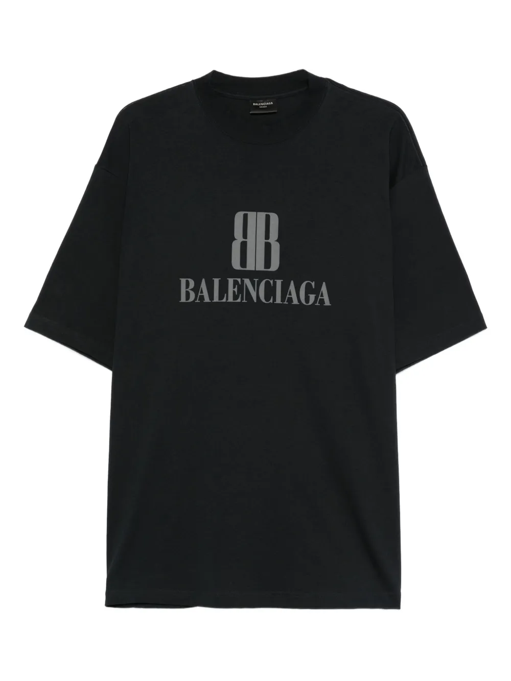 Balenciaga Nano BB katoenen T-shirt met logoprint Zwart