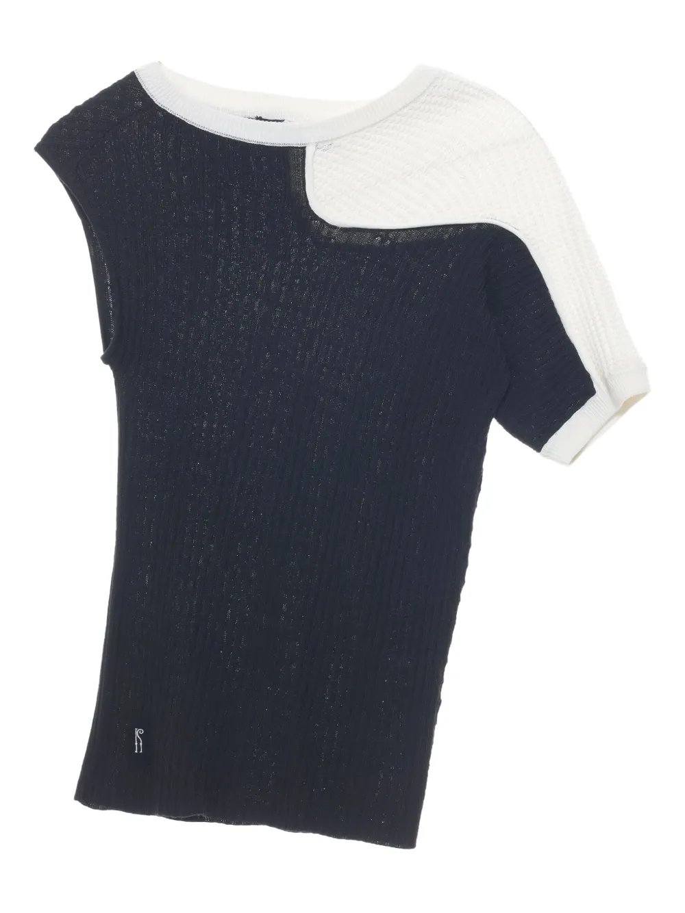 Kiko Kostadinov Top bicolore a coste - Nero