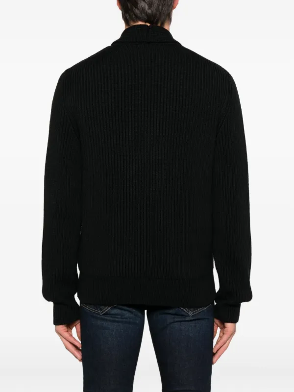 TOM FORD ブラックカーディガン TOM FORD ribbed-knit double-breasted Cardigan | Black | FARFETCH