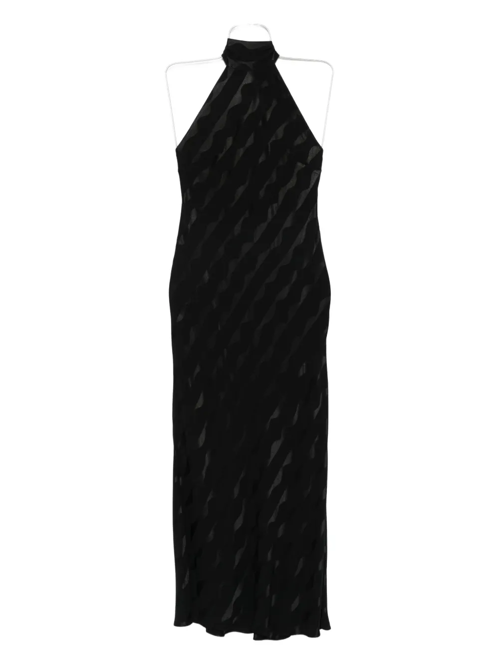 Rixo Maura halterneck jacquard dress Zwart