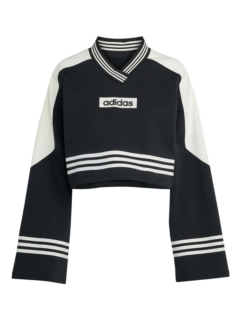 adidas colour-block cropped sweatshirt Zwart