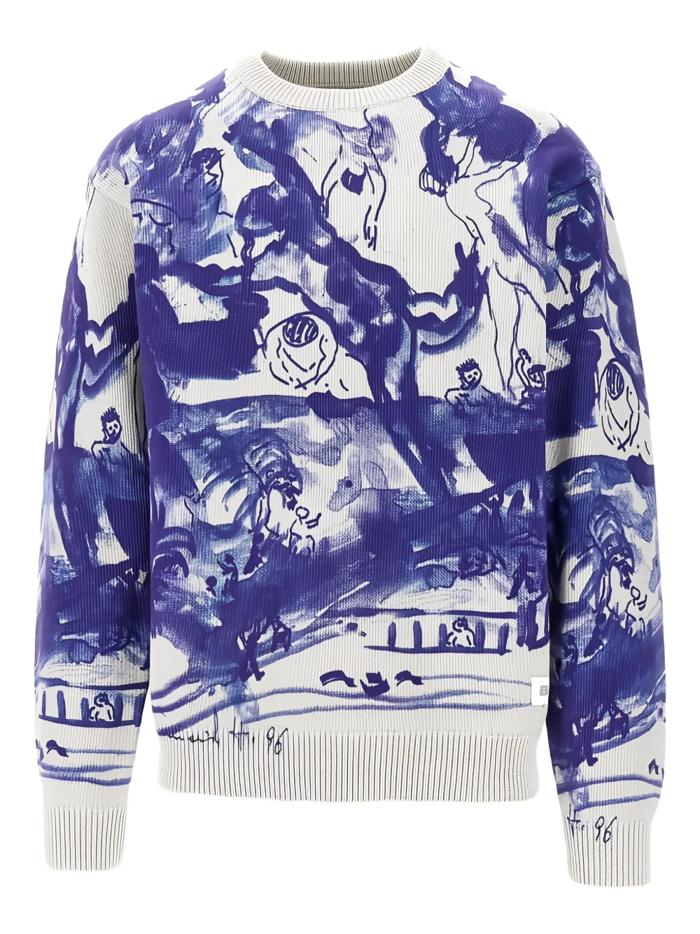 BUTTER GOODS Davide printed knitted sweater | Grey | Image 1
