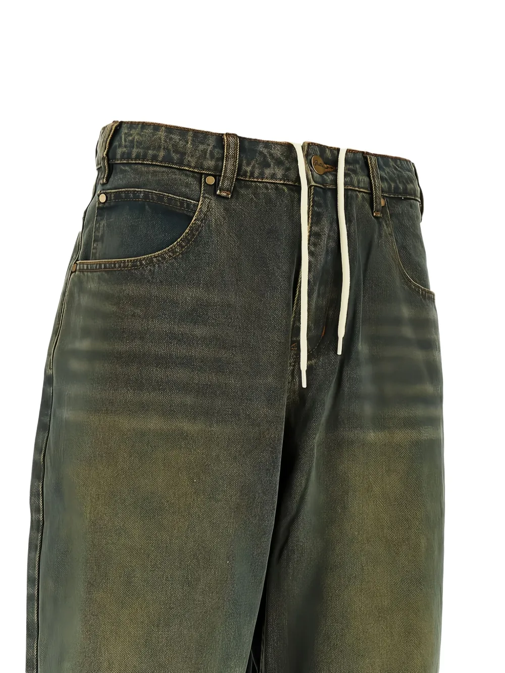 BUTTER GOODS Jeans met wijde pijpen en trekkoord Blauw