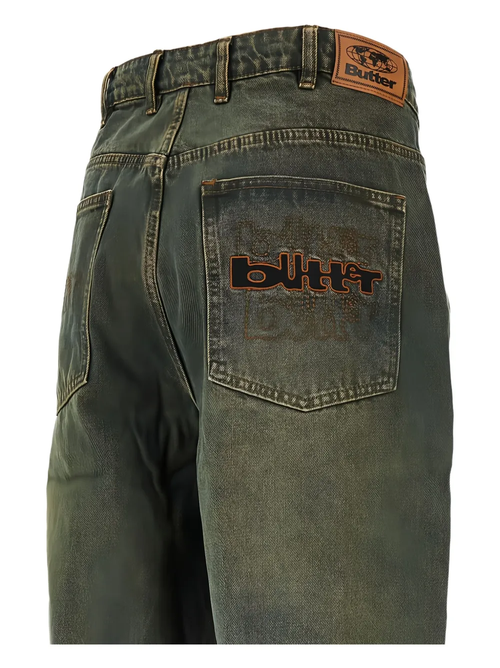 BUTTER GOODS Jeans met wijde pijpen en trekkoord Blauw