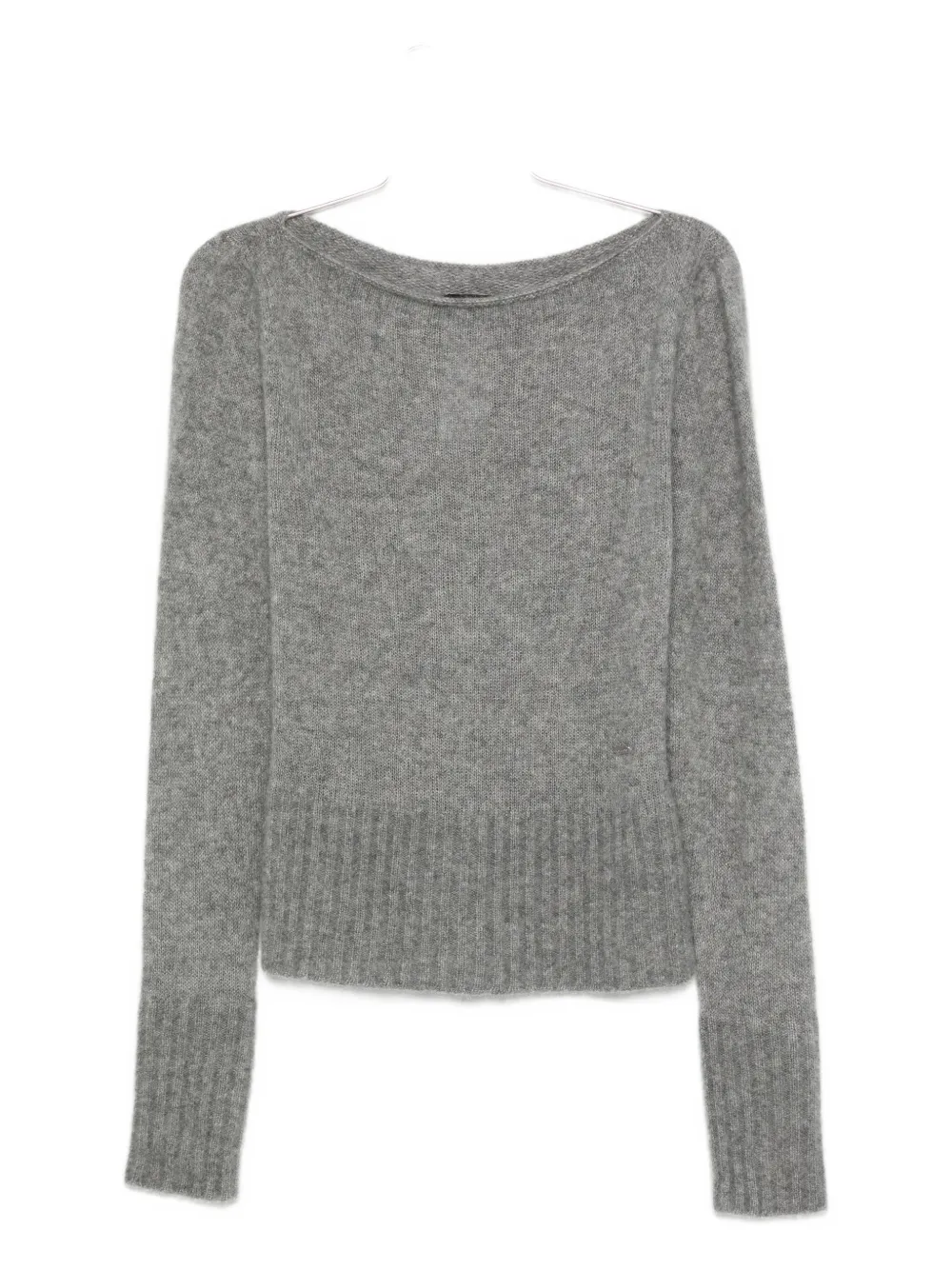 TOM FORD boat-neck cashmere-silk blend sweater Grijs