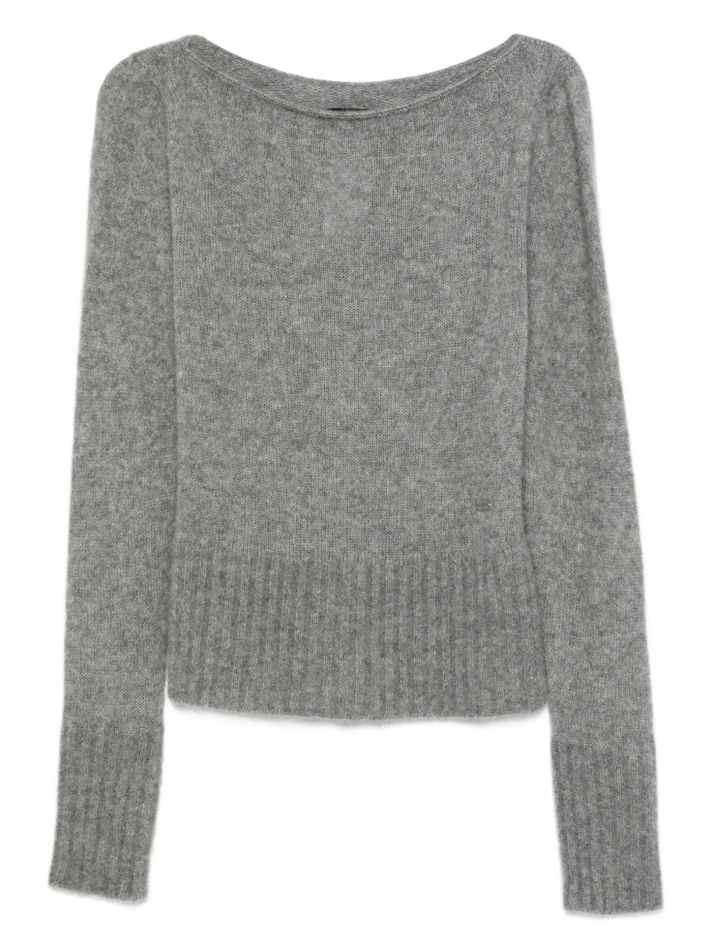 TOM FORD boat-neck cashmere-silk blend sweater Grijs