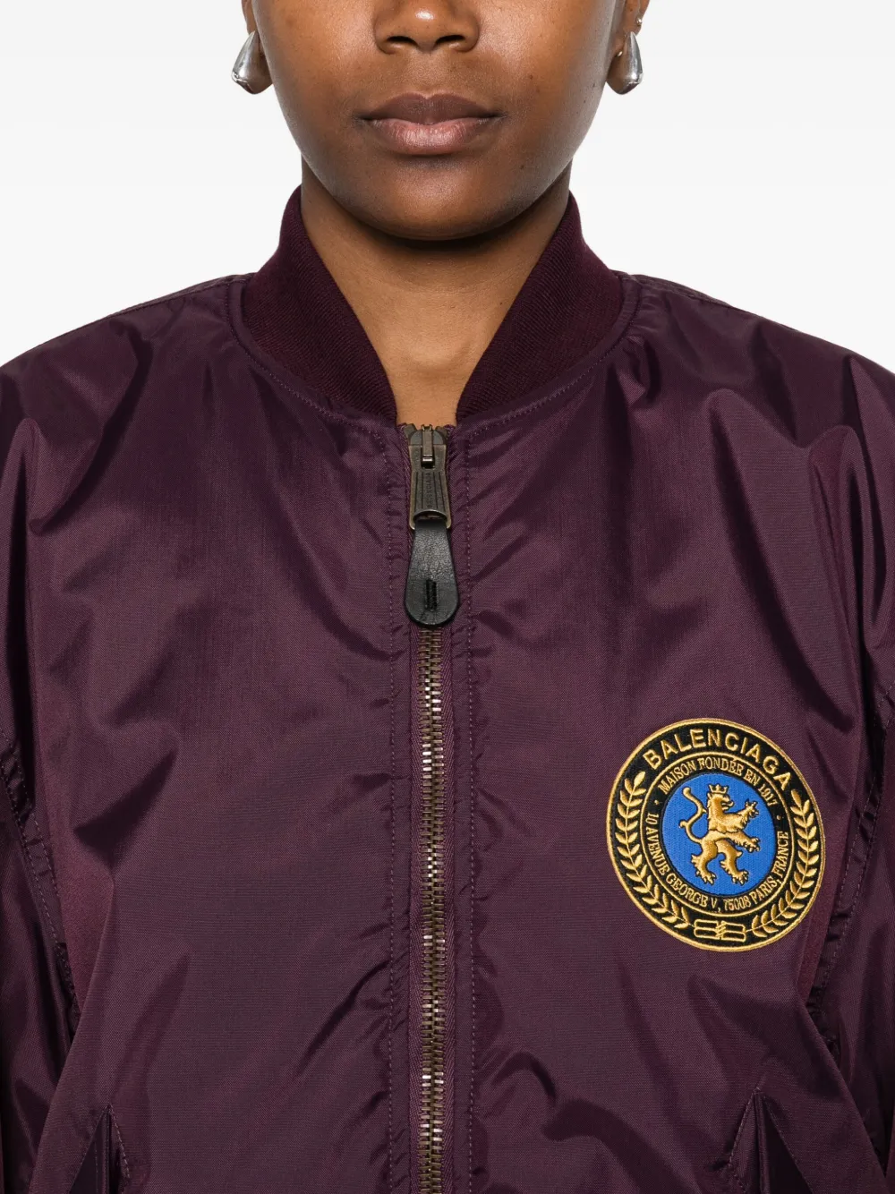 logo-patch bomber jacket