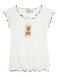 Blumarine ruffled cap-sleeve top - White